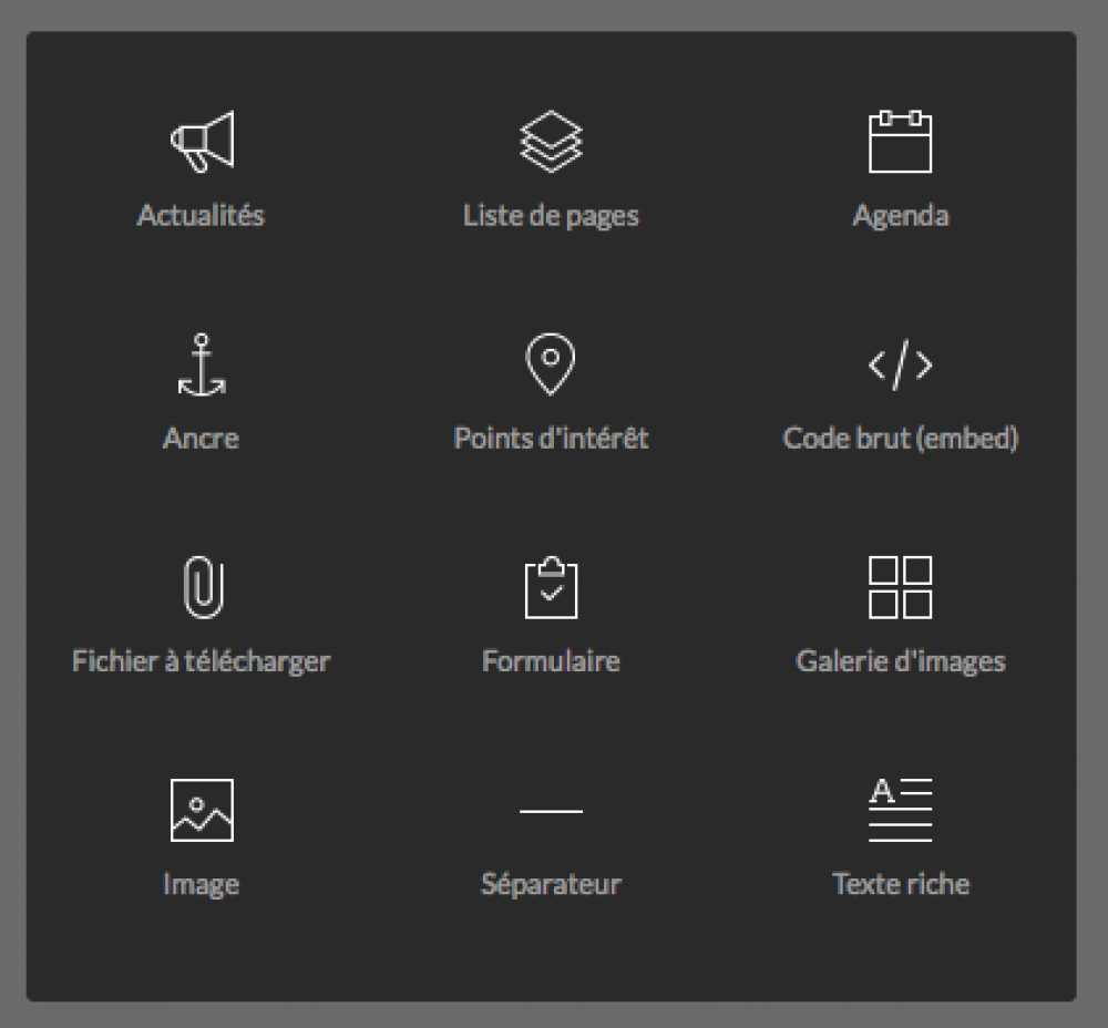 Figure 1 : Les différents blocs mobilisables